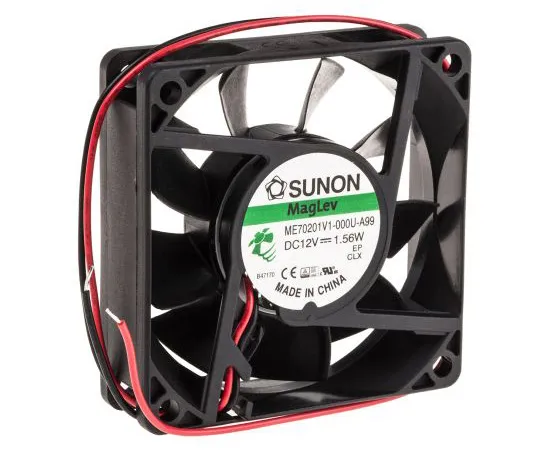 63-5067-28 Sunon ME Series Axial Fan, 70 x 70 x 20mm, 49.3m³/h, 1.56W, 12 V dc ME70201V1-000U-A99