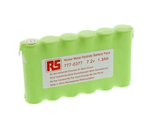 63-5091-84 RS PRO 7.2V NiMH AA Rechargeable Battery Pack, 1.3Ah 777-0377