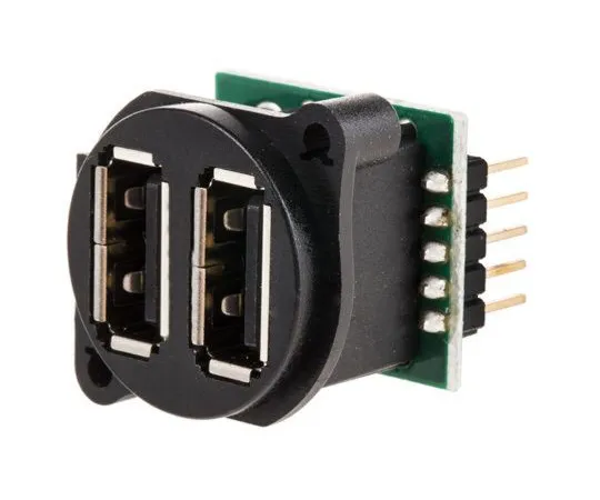 63-5139-64 RS Pro Dual Port Panel Mount, Version 2.0 USB Connector, Receptacle 830-0074