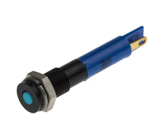 63-4977-68 RS PRO Blue Indicator, 12 V dc, 6mm Mounting Hole Size, Solder Tab Termination, IP67 700-1621