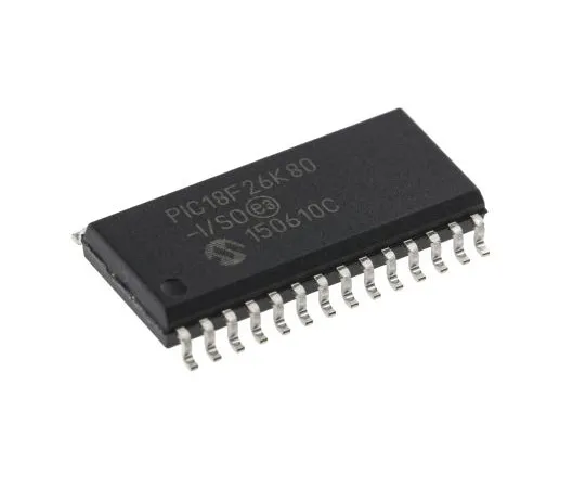 63-5009-65 Microchip, 8bit PIC Microcontroller, 64MHz, 64 kB Flash, 28-Pin SOIC PIC18F26K80-I/SO