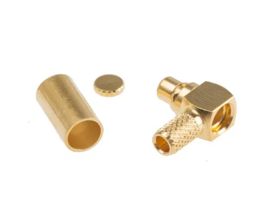 63-5002-23 Telegartner 50Ω Right Angle Cable Mount MMCX Connector, Plug, Crimp Termination, 0 → 6GHz, RG174/U, RG188 A/U, J01340A0051
