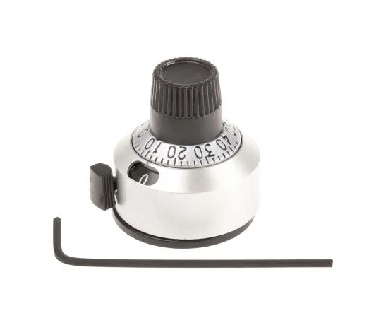63-5111-74 Vishay Potentiometer Knob, Dial Type, 22.2mm Knob Diameter, Chrome, 6.35mm Shaft 18A11B10