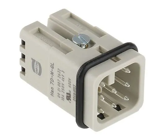 63-4980-56 Han D Series Quick Lock Connector, Male, 8 Way, 10A, 250 V 9210072632