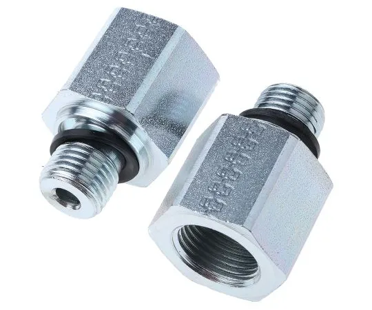 63-6548-37 Parker Hydraulic Straight Threaded Reducer RI1/4EDX3/8CF, Connector A G 1/4 Male, Connector B G 3/8 Female RI1/4EDX3/8CF