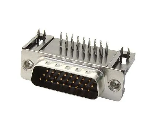63-4970-94 Harting 62 Way Right Angle Through Hole PCB D-sub Connector Plug, 2.41mm Pitch, with 4-40 UNC Female Screwlocks, 9564627813