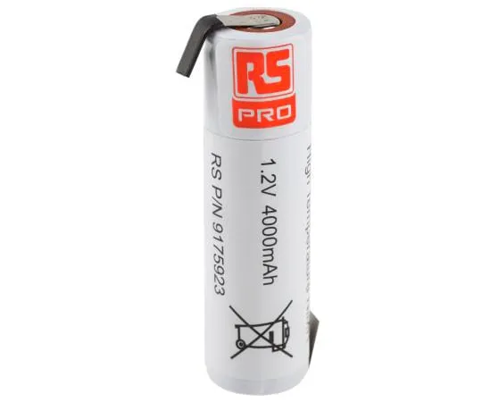 63-5179-82 RS PRO, 1.2V, 18670, NiMH Rechargeable Battery, 4Ah 917-5923