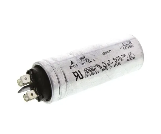 63-5084-43 EPCOS 25μF Polypropylene Capacitor PP 450V ac ±5% Tolerance Stud Mount B32332 Series B32332I6256J080