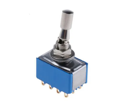 63-4970-57 APEM Four Pole Double Throw (4PDT) Toggle Switch, Latching, Panel Mount 5666ADBK2V