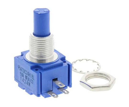 63-5104-71 Bourns 1 Gang Rotary Cermet Potentiometer with a 6.35 mm Dia. Shaft, 50kΩ, ±5%, 2W, Linear 95A1D-C24-H18L 95A1D-C24-H18L