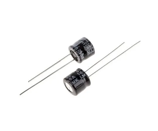 63-4989-61 RS PRO 100μF 35V dc Aluminium Electrolytic Capacitor, Through Hole 8 (Dia.) x 7mm +105°C 8mm 3.5mm 7mm 707-5815