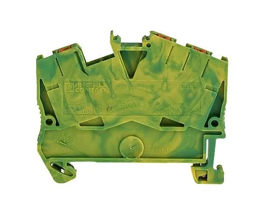 63-4992-31 Phoenix Contact 3 Way PTS 2.5-TWIN-PE Earth Terminal Block, Push In 26 → 12 AWG 3211935