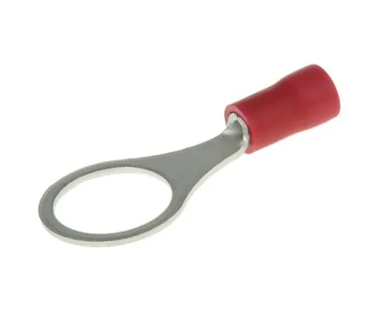 63-4964-81 JST FV Series Insulated Crimp Ring Terminal, M10 (3/8) Stud Size, 0.25mm² to 1.65mm² Wire Size, Red FVWS1.25-10(LF)