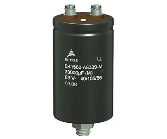 63-5088-91 EPCOS 33000μF 40V dc Aluminium Electrolytic Capacitor, Chassis Mount 51.6 x 80.7mm +105°C 51.6mm 22.2mm B41580A7339M000