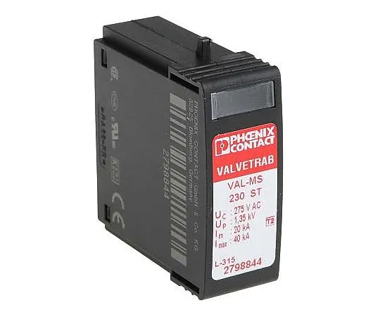 63-5116-52 Phoenix Contact VAL-MS 230 ST Series 230 V ac Maximum Voltage Rating 40kA Maximum Surge Current Surge Arrester 2798844