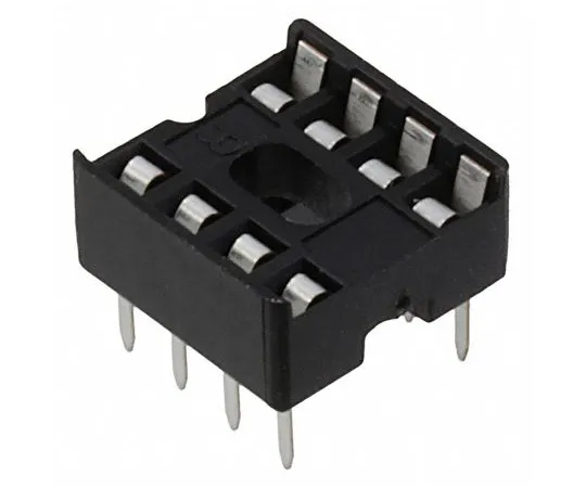63-5152-78 Amphenol FCI 2.54mm Pitch Straight 8 Way, Through Hole Stamped Pin Open Frame IC Dip Socket, 1A DILB8P-223TLF