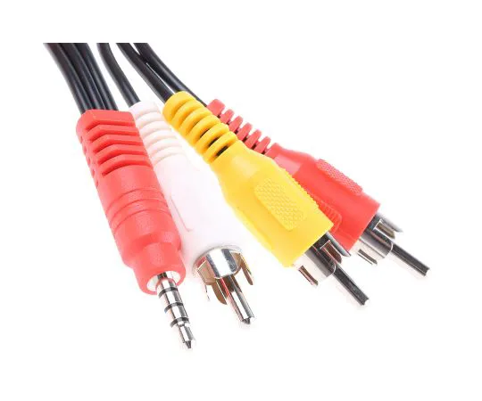63-5140-87 RS PRO 1.8m 3.5 mm Stereo Male Jack to Male RCA Jack x 3 Audio Cable Assembly 832-6278