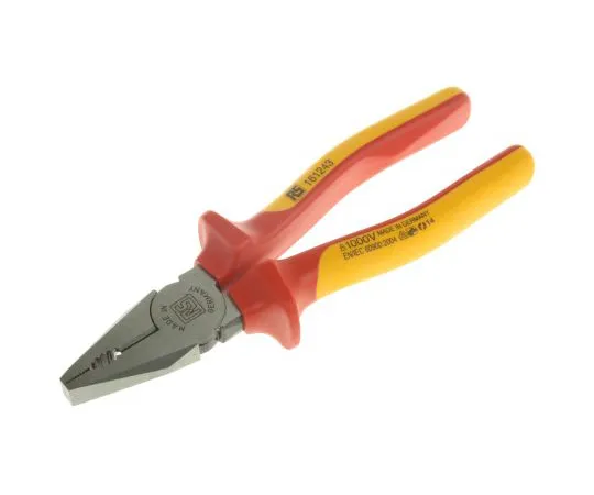 63-6565-22 RS PRO VDE Insulated Steel Pliers Combination Pliers, 180 mm Overall Length 161-243