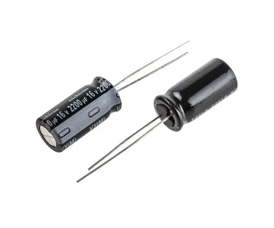 63-5043-04 Nichicon 2200μF 16V dc Aluminium Electrolytic Capacitor, Through Hole 10 (Dia.) x 20mm +105°C 10mm 5mm UVY1C222MPD