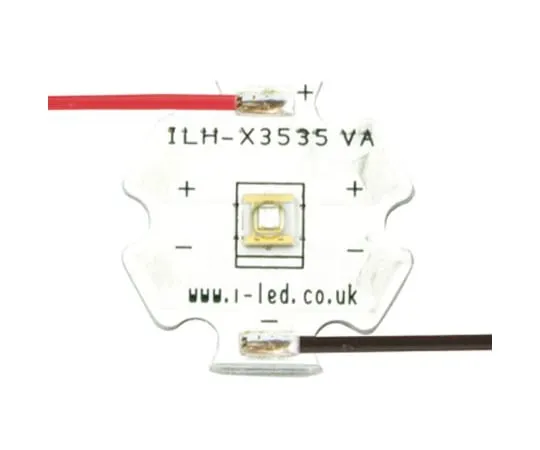 63-5136-86 ILH-XC01-S390-SC211-WIR200 Intelligent LED Solutions, C3535 1 Powerstar Series UV LED, 390nm 400mW 125 °, 4-Pin Surface ILH-XC01-S390-SC211-WIR200