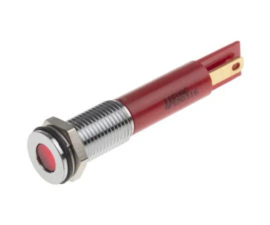 63-5176-03 RS PRO Red Indicator, 110 V ac, 8mm Mounting Hole Size, Faston, Solder Lug Termination, IP67 913-8722