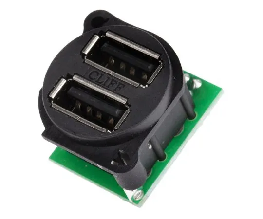 63-5151-55 RS Pro Dual Port Panel Mount, Version 2.0 USB Connector, Receptacle 862-1567