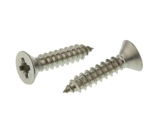 63-6571-43 RS PRO Plain Stainless Steel Countersunk Head Self Tapping Screw, N°No. 8 x 3/4in Long 19mm Long 180-689
