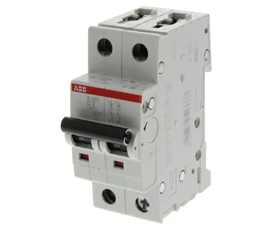 63-5050-40 ABB System M Pro S200 MCB Mini Circuit Breaker 2P, 2 A, 6 kA, Curve C S202-C2