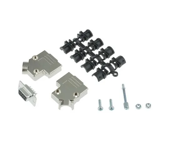 63-5080-88 45 ° 9 Way D-Sub Socket Connector Kit With D-sub Socket Connector, Hood, Inserts, UNC 4-40 Thumb Screws MHD45PK9-DB9S-K