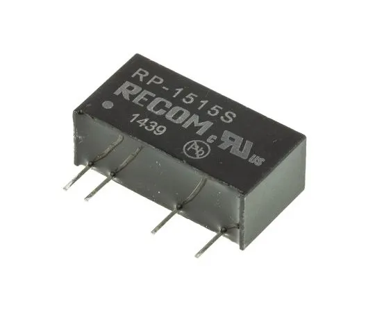 63-4938-35 Recom RP 1W Isolated DC-DC Converter Through Hole, Voltage in 13.5 → 16.5 V dc, Voltage out 15V dc RP-1515S