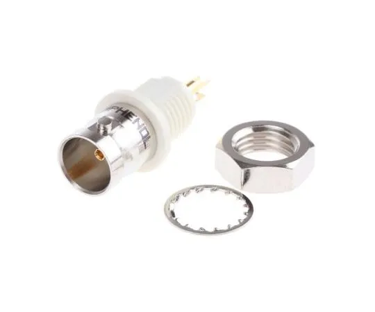 63-4981-18 Amphenol Straight 75Ω Panel Mount Bulkhead Fitting BNC Connector, jack, Nickel, Solder Termination B6651B1-NNYL3G-75