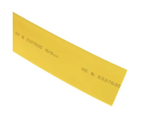 63-4979-22 RS Yellow No Heat Shrink Tubing 18mm Sleeve Dia. x 3m Length 3:1 Ratio 700-4484