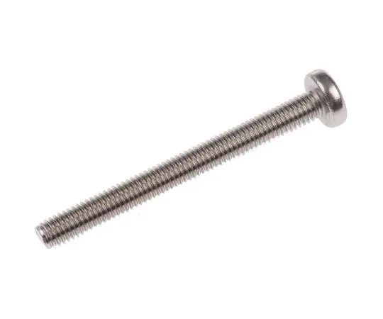 63-6554-57 RS PRO, M5 Pan Head, 50mm Stainless Steel Slot A2 304 Plain 130-684