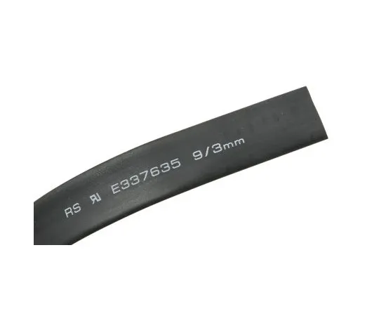 63-4979-36 RS Pro Black No Heat Shrink Tubing 9mm Sleeve Dia. x 5m Length 3:1 Ratio 700-4539