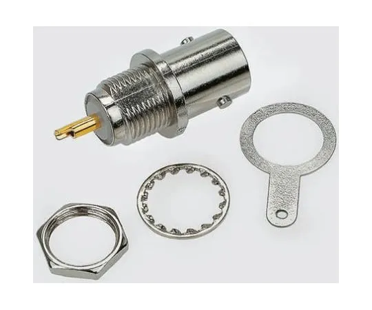 63-4948-87 TE Connectivity Greenpar Series Straight 50Ω Panel Mount Bulkhead Fitting BNC Connector, jack, Nickel, Solder 1-1337448-0