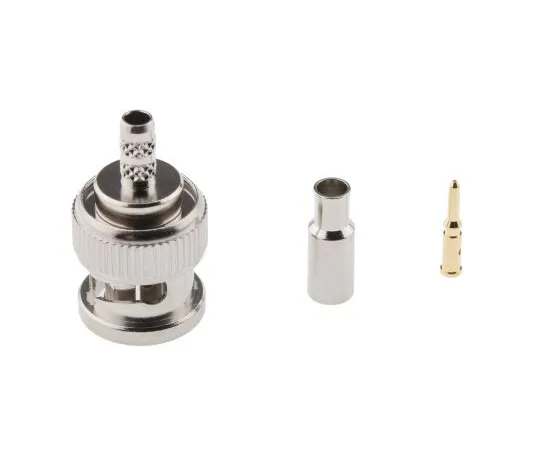 63-4980-96 Amphenol Straight 75Ω Cable Mount BNC Connector, Plug, Nickel, Crimp Termination, RG179, RG179 A/B, RG187 B1121E2-003-ND3G-6-75