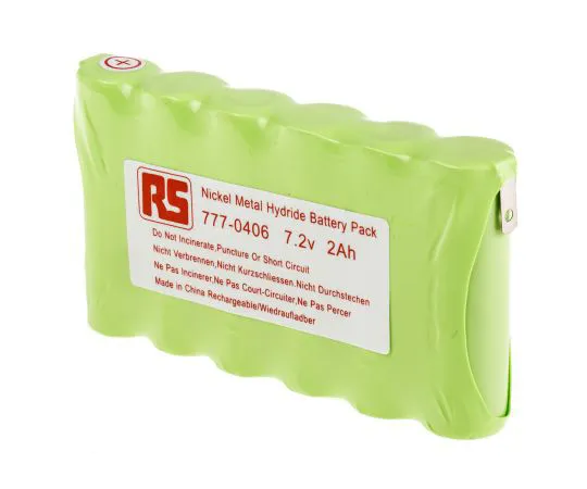 63-5091-91 RS PRO 7.2V NiMH AA Rechargeable Battery Pack, 2Ah 777-0406