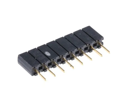 63-5082-66 Samtec SSA Series 2.54mm Pitch 8 Way 1 Row Straight PCB Socket, Through Hole, Solder Termination SSA-108-S-G