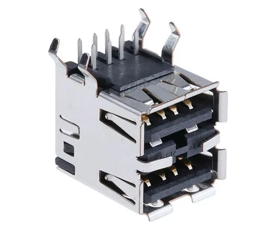 63-5049-65 TE Connectivity Dual Port Right Angle Through Hole, Version 2.0 Type A USB Connector, Receptacle 5787745-4