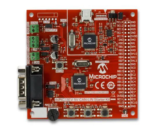 63-5155-15 Microchip, dsPIC33EV 5V CAN-LIN STARTER KIT Development Kit for dsPIC33EV256GM106 - DM330018 DM330018