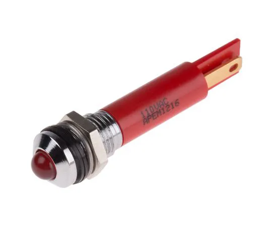 63-5144-95 RS PRO Red Indicator, 110 V ac, 8mm Mounting Hole Size, Solder Lug Termination, IP67 846-2709