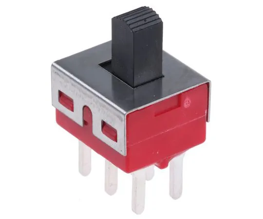 63-5036-27 PCB Slide Switch Double Pole Double Throw (DPDT) Latching 5 A @ 28 V dc Top 734-7270