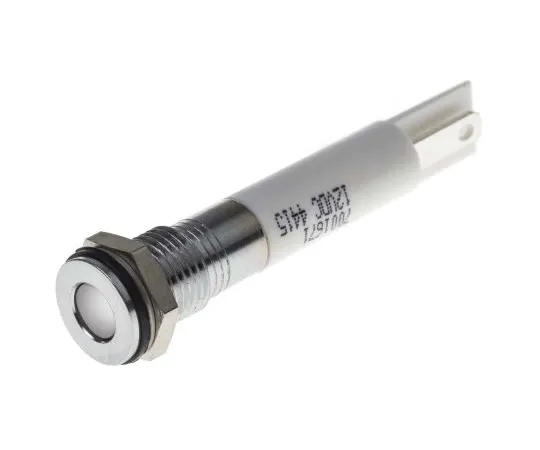 63-4977-76 RS PRO White Indicator, 12 V dc, 8mm Mounting Hole Size, Solder Tab Termination, IP67 700-1671