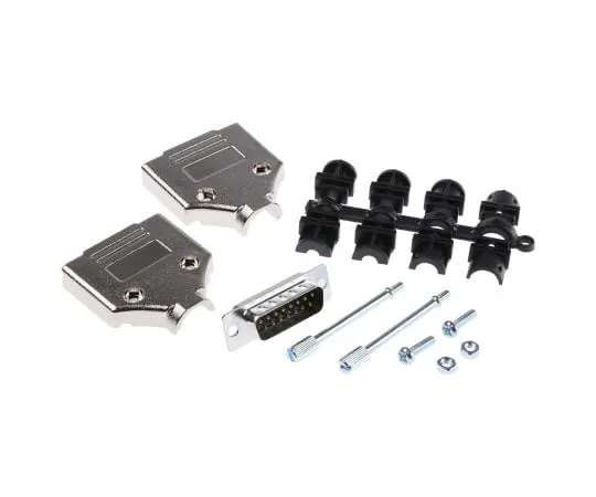 63-5100-64 MHDTPK Series, 15 Way D-Sub Plug Connector Kit With Hood and Inserts MHDTPK15-DB15P-K