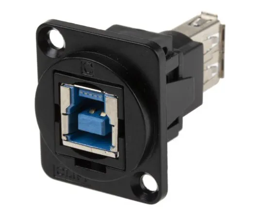 63-5177-77 RS Pro 2 Port Straight Panel Mount Female, Male Version USB 3.0 B to A USB Adaptor 916-0224