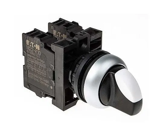 63-5123-90 Eaton 3 Position 60° Rotary Switch, 220 V dc, 500 V ac, 6 A, Knob Actuator M22-WRK3/K20