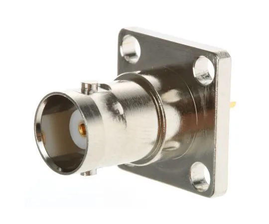 63-4981-17 Amphenol Straight 50Ω Flange Mount Bulkhead Fitting BNC Connector, jack, Nickel, Solder Termination B6551A1-NT3G-50