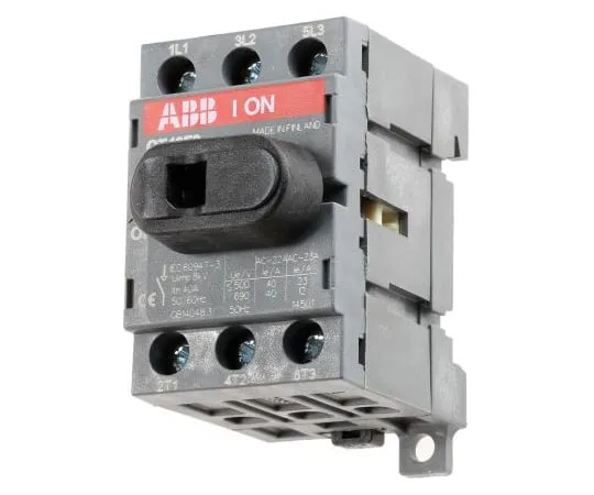 63-4961-13 ABB 11 kW 3 Non F***d Isolator Switch, 750 V ac, IP20 1SCA104902R1001