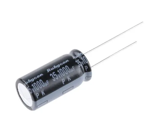 63-5078-56 Rubycon 1000μF 35V dc Aluminium Electrolytic Capacitor, Through Hole 10 (Dia.) x 20mm +85°C 10mm 5mm 35PK1000MEFC10X20