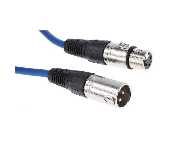63-5047-60 RS PRO XLR Cable Assembly 3m Blue Female XLR to Male XLR 742-4504